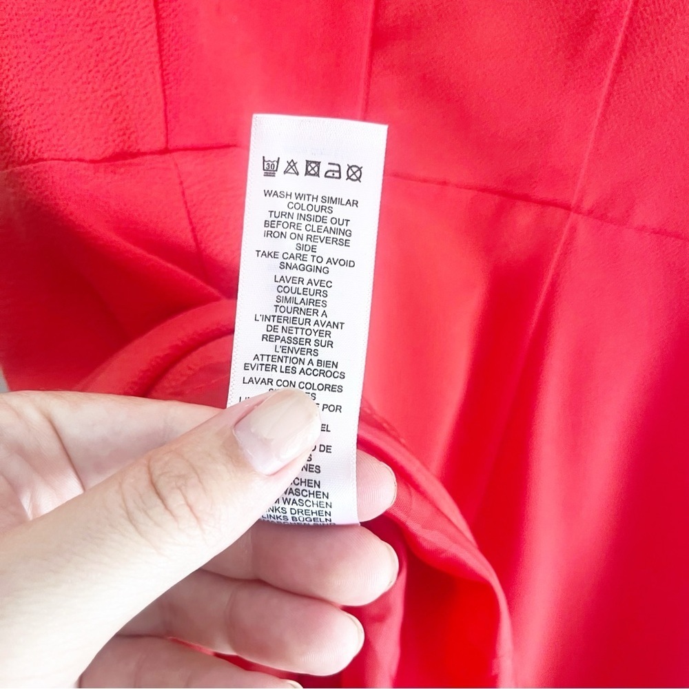 ASOS Red Mini Dress V Neck and Back Fit and Flare Size 6 - Picture 11 of 11